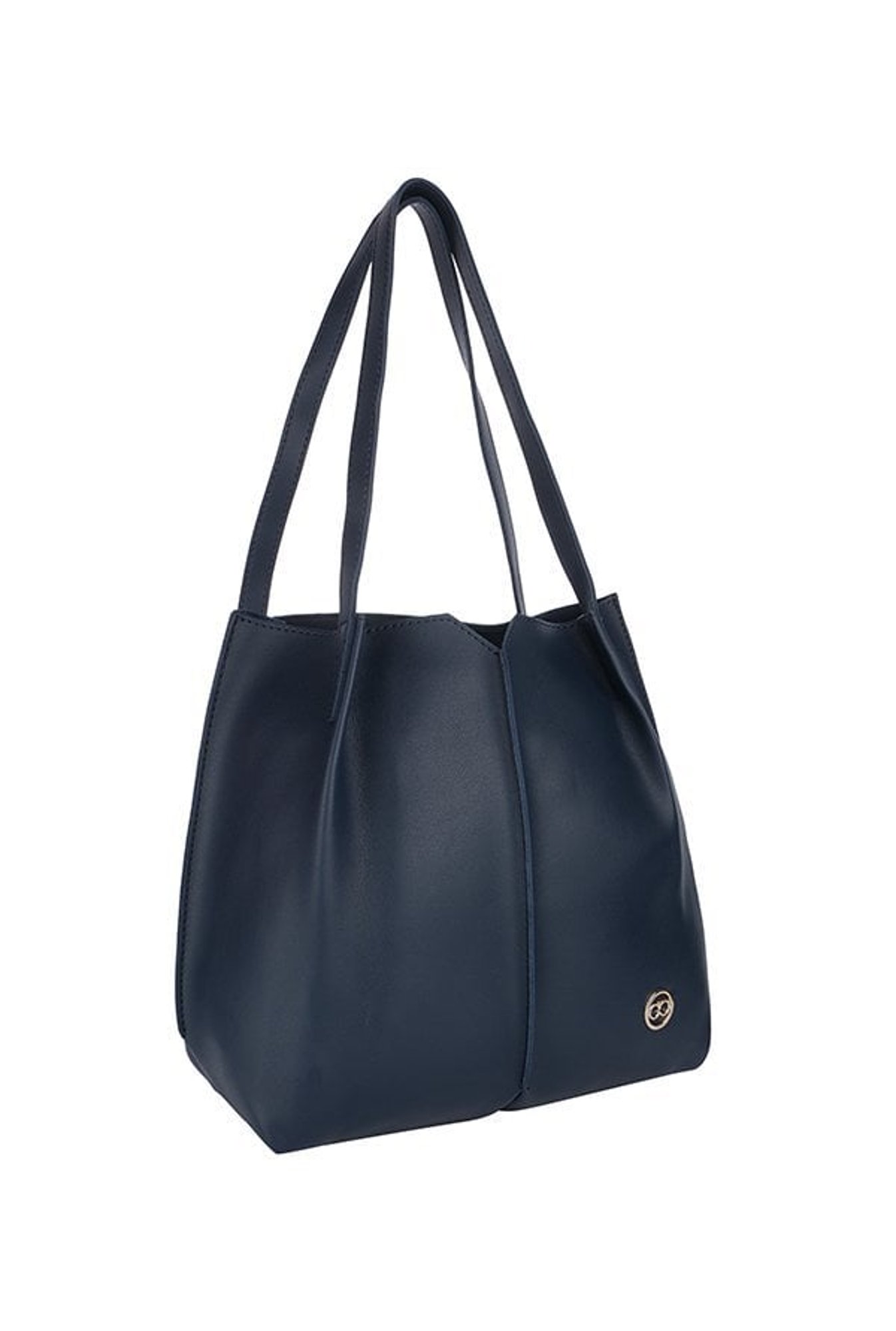 Gio Collection Navy Solid Shoulder Bag with Pouch
