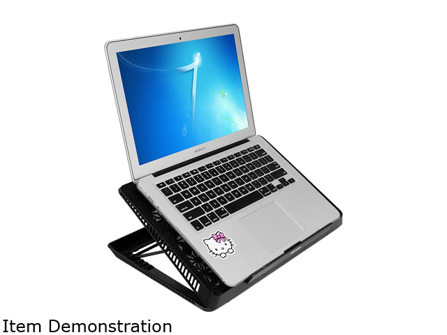 XtremPro Portable Metal Mesh Laptop Cooler Cooling Pad, 6 Quiet Fans w/ Green LED Light, 5 Adjustable Heights, Up To 17" in Notebook, 2 USB Interface w/ Speed Control Switch, non-slip - Black (11147)