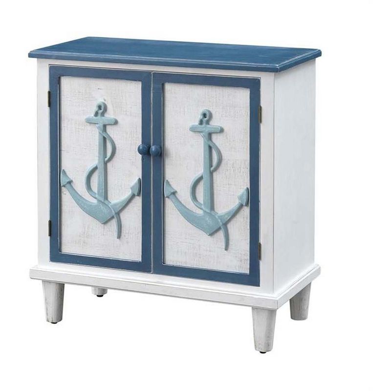 Kolczak Boho Handcrafted Mango Wood 2 Door Cabinet Light Gray - Christopher Knight Home