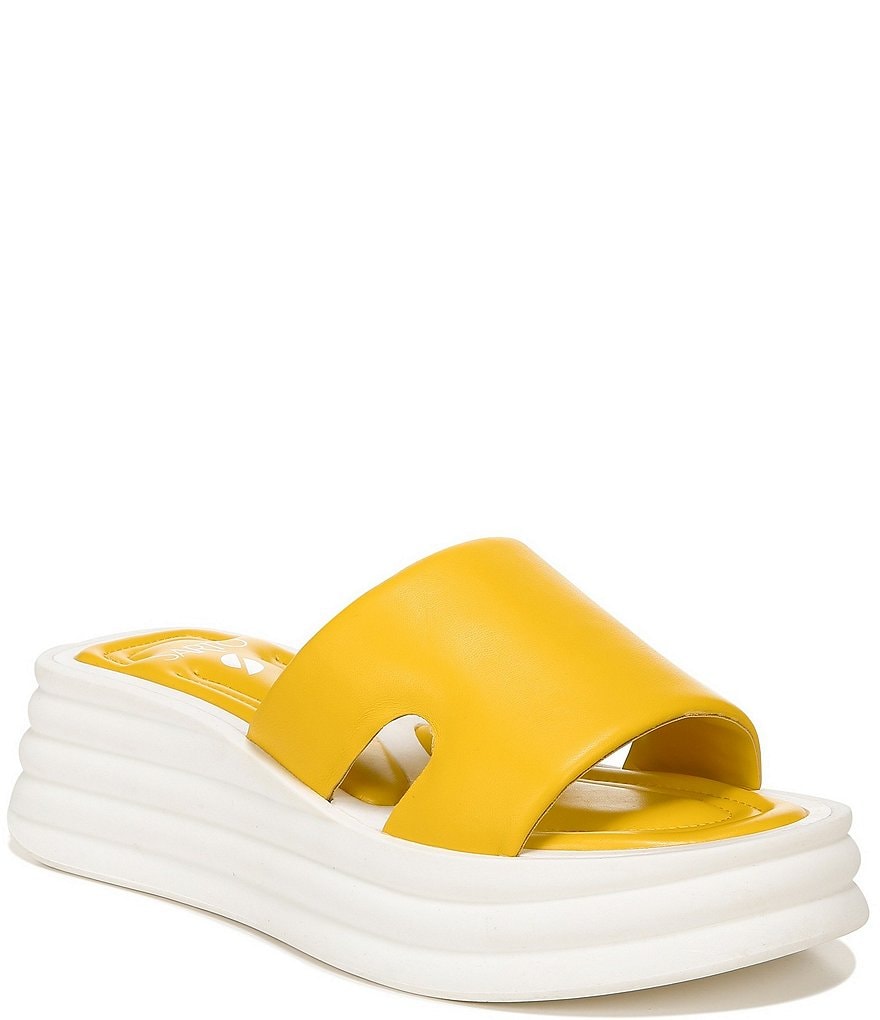 Sarto by Franco Sarto Vina Leather Puff Platform Wedge Slides