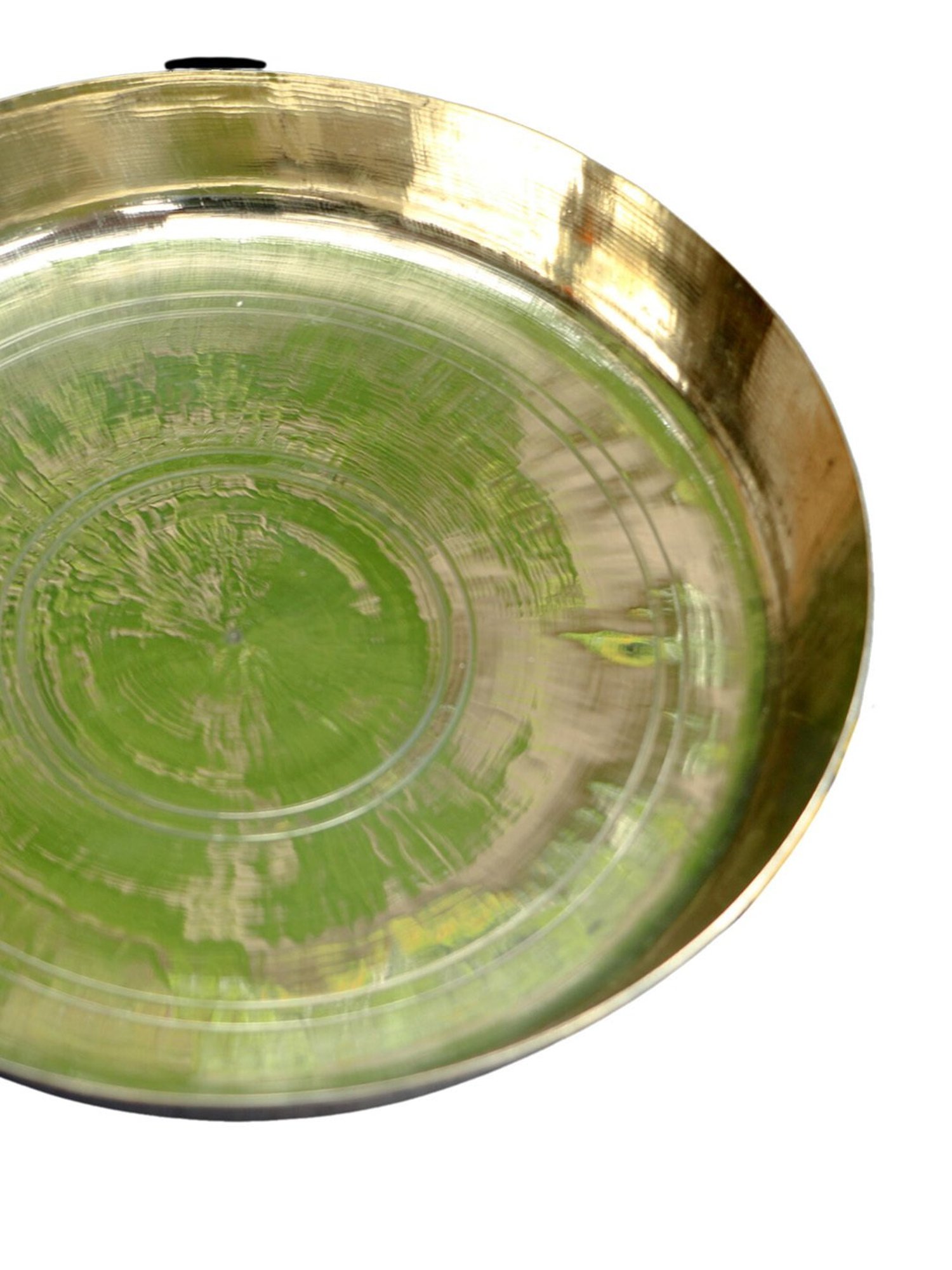 Ambi Pure Brass Peetal Everyday Use Thali Plate - 10 Inches Diameter