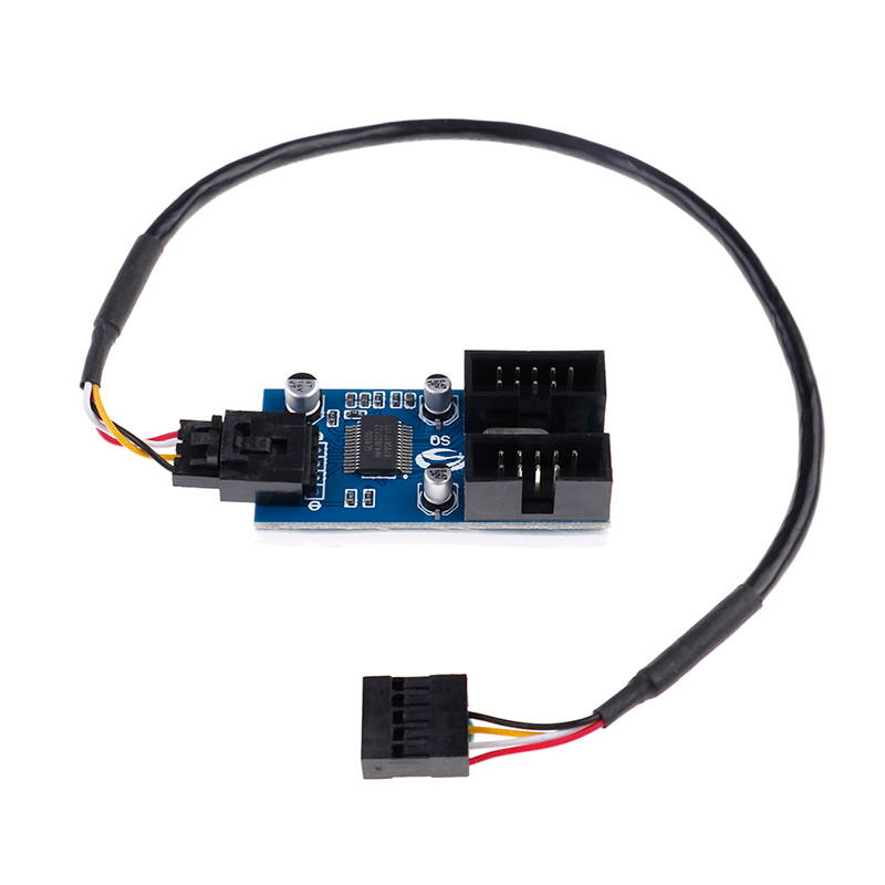 Plugadget 9pin USB header Male 1 to 2 Female Extension Cable Card Desktop 9-Pin USB HUB USB 2.0 9 pin Connector Port Multiplier