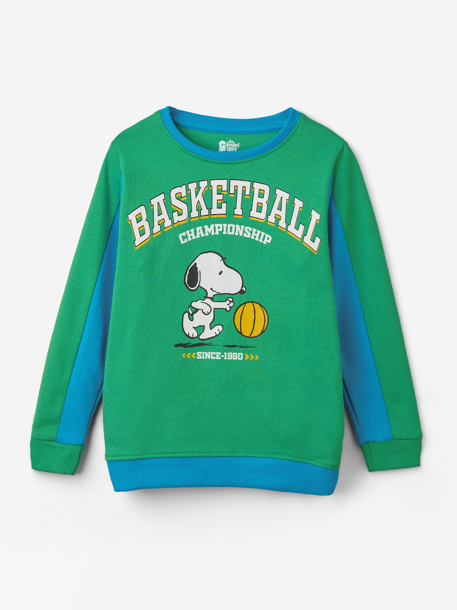 The Souled Store Kids Green Graphic Print Full Sleeves Sweatshirt