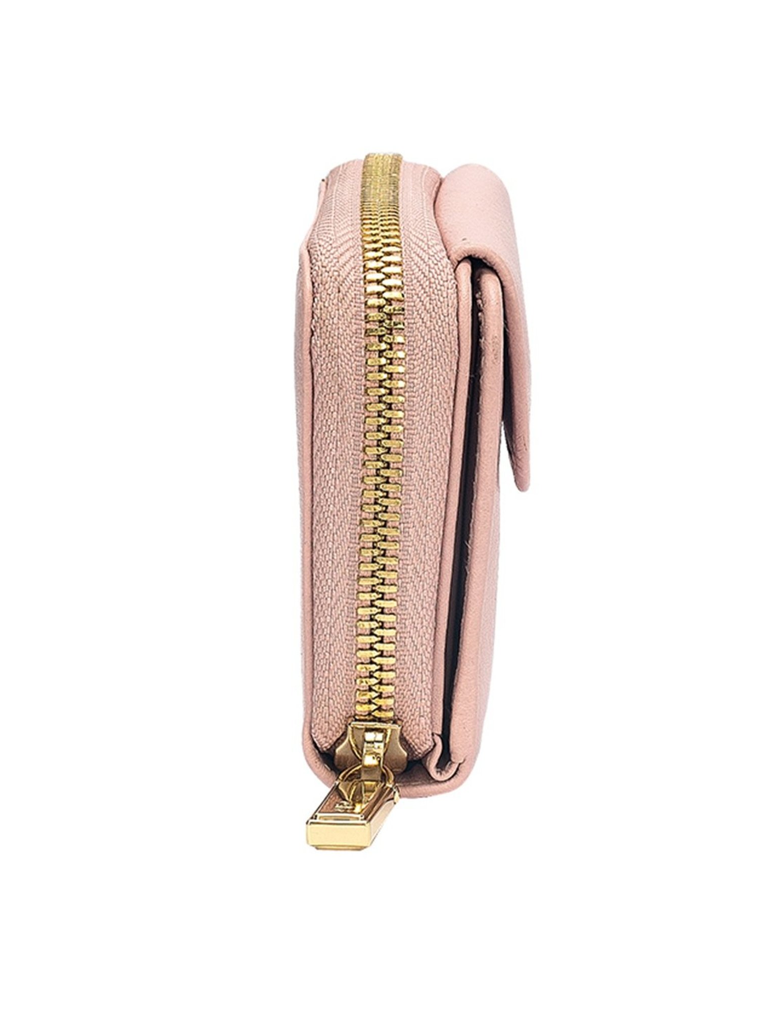 Eske Isa Pink Solid Zip Around Wallet for Women