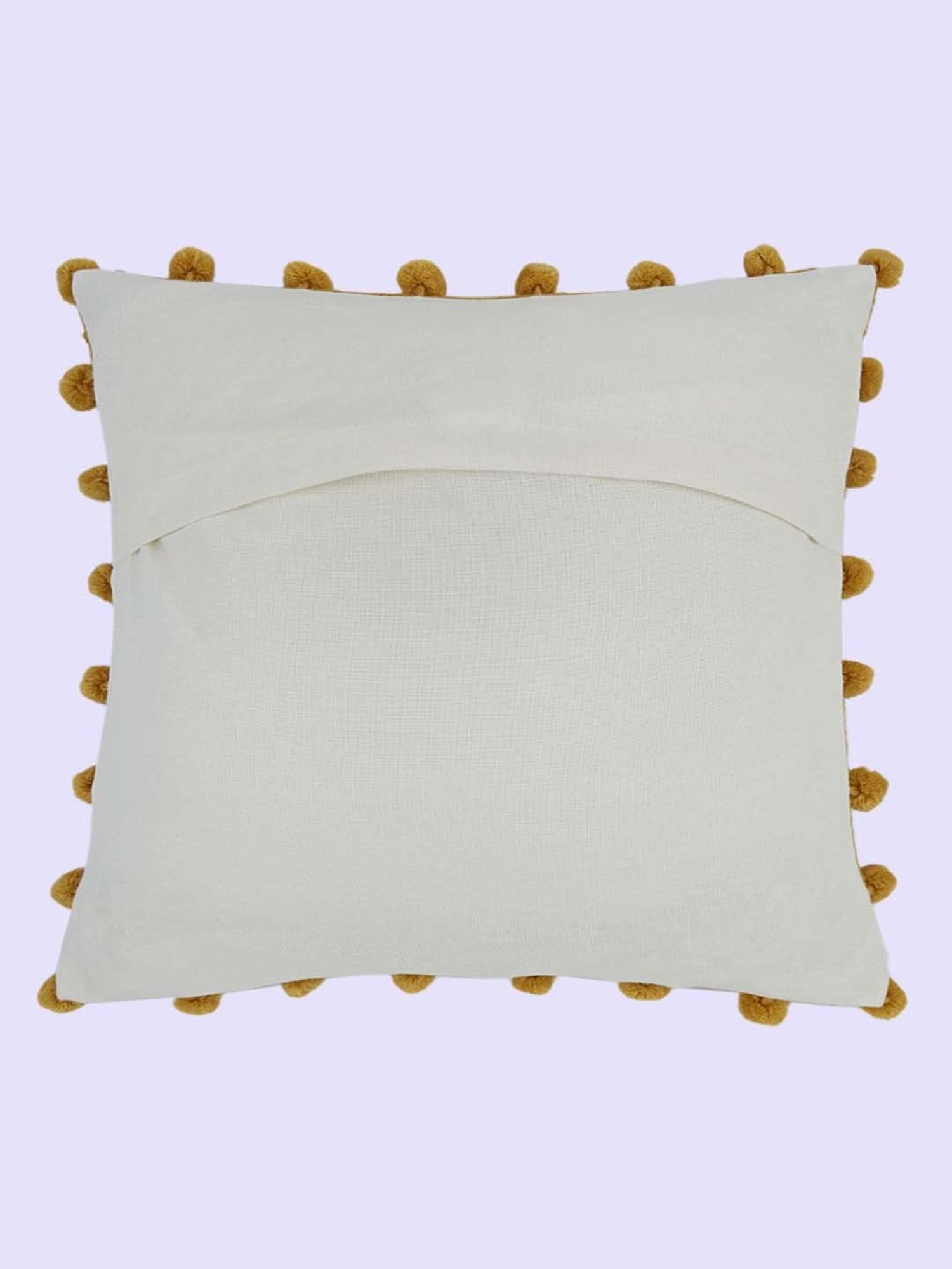 Living Scapes by Pantaloons Yellow Cotton Cushion Cover