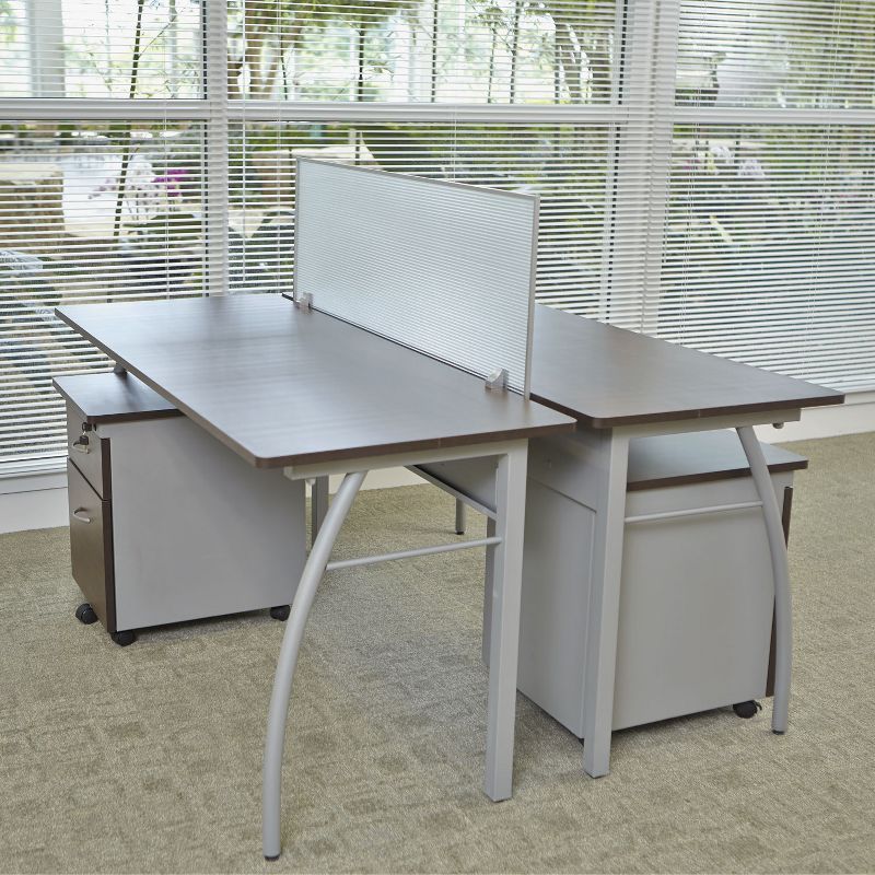 Linea Italia Trento Line Rectangular Desk 47-1/4w x 23-5/8d x 29-1/2h Mocha/Gray TR733MOC