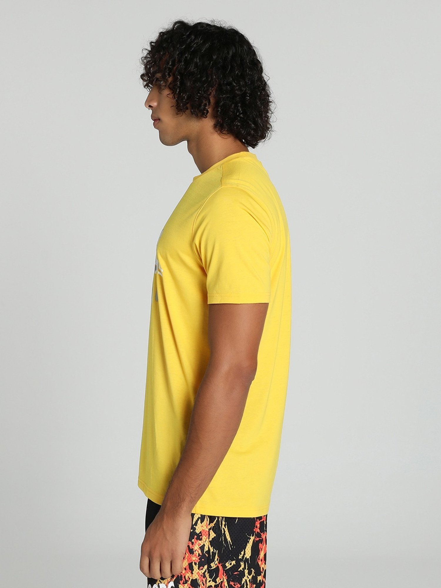 Puma Golden Ticket Gift Shop Yellow Regular Fit Printed Sports T-Shirt