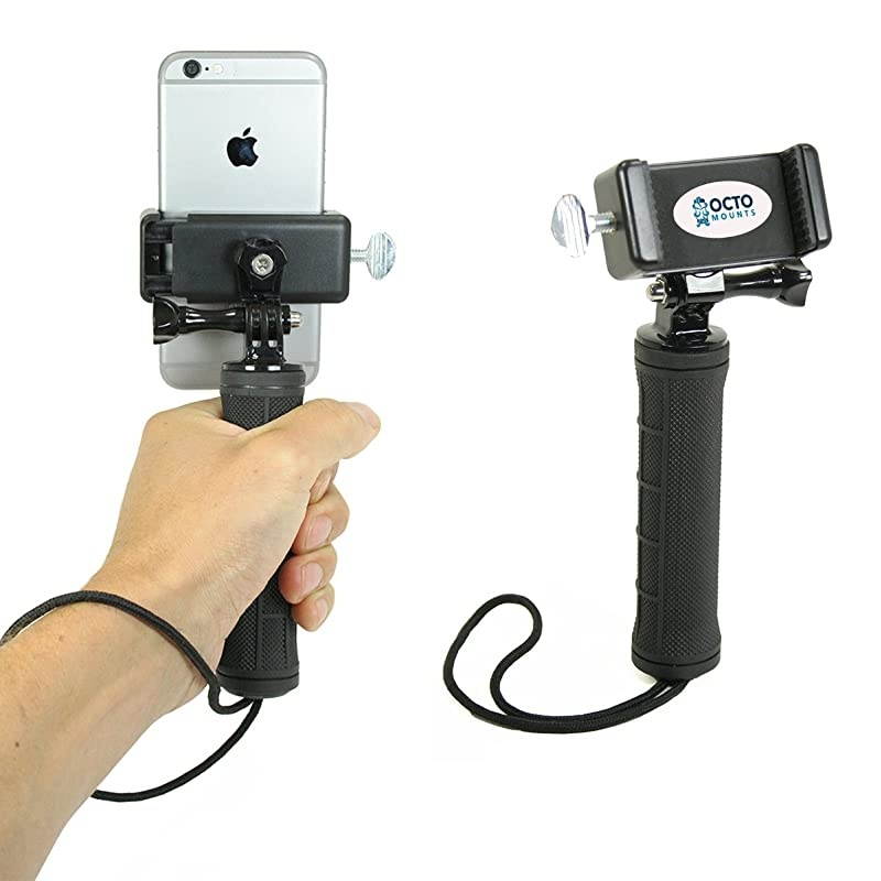Dual Device Hand-Held Stabilizer for Cell Phone or GoPro Camera. Compatible with iPhones, Samsung Galaxy, HTC, etc.