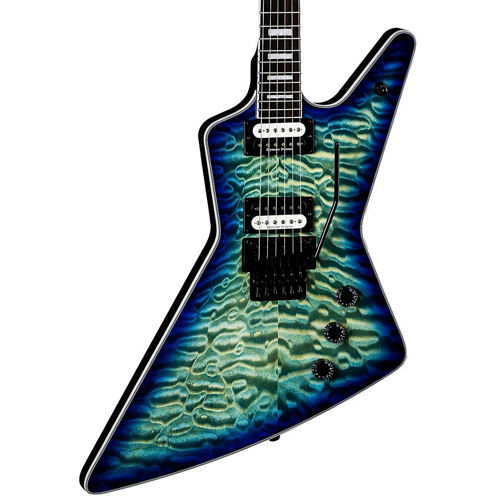 Dean Z Select Quilt Top with Floyd Electric Guitar Ocean Burst