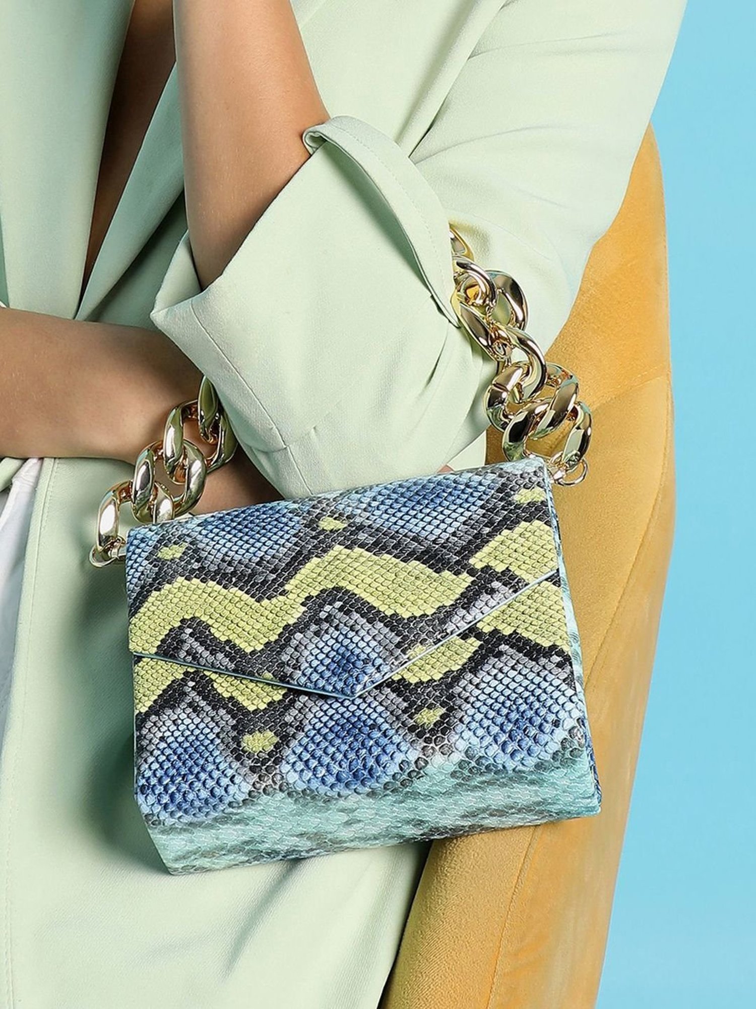 HauteSauce Multicolor Printed Small Handbag