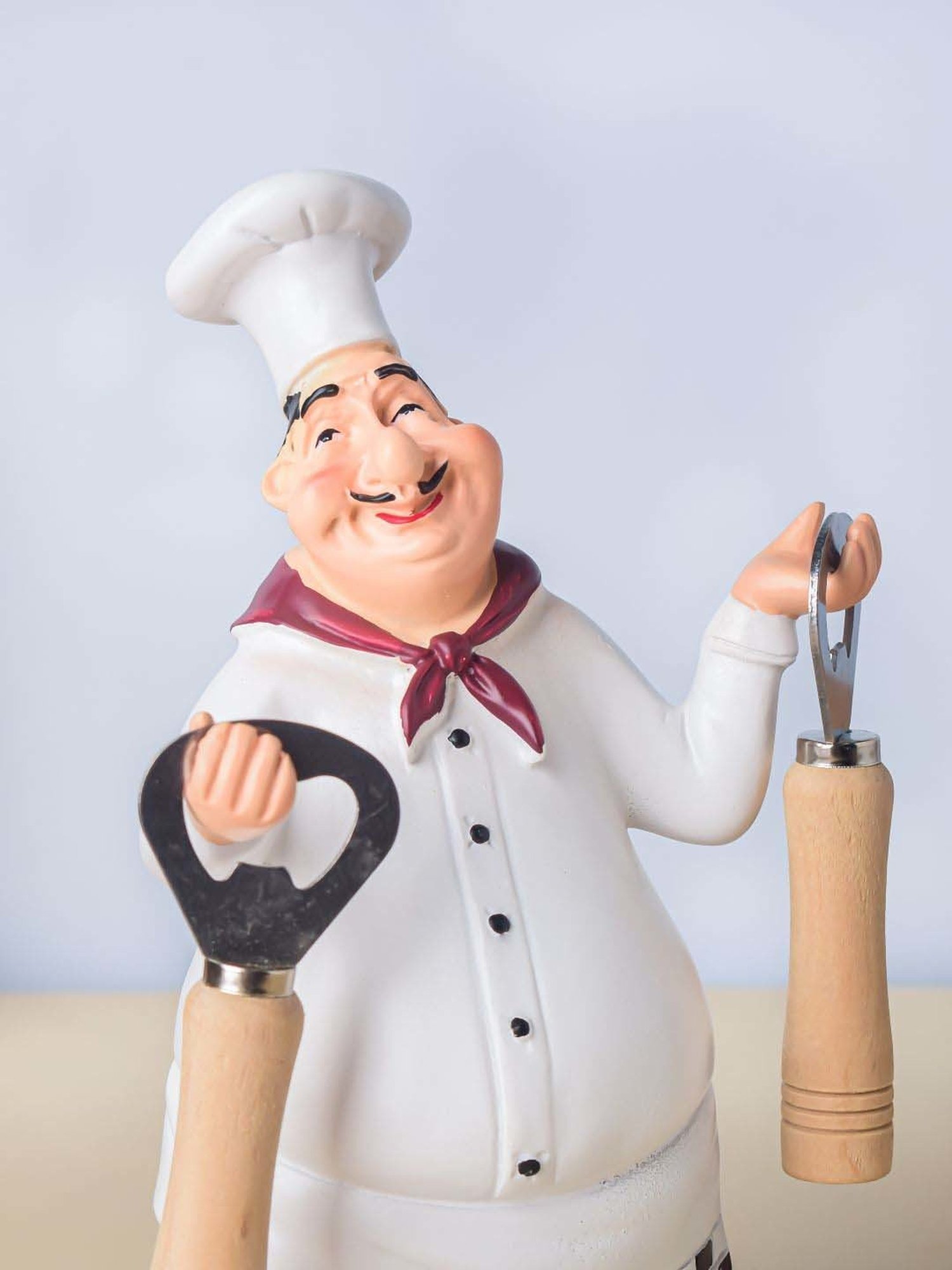 Nestasia Multicolor Resin Table Chef Decor Showpiece with Bottle Opener for Dining Table (9.2 Inch)