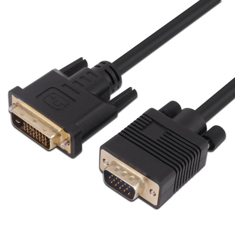 A-tech-DVI to VGA Cable 3Ft(1m) DVI 24+1 DVI-D M to VGA Male Gold Plated 1080P With Chip Active Adapter Converter Cable for PC-DVD-Monitor-HDTV-Laptop- Projector