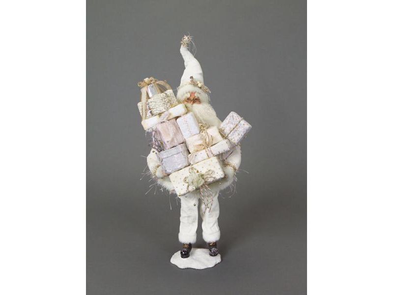 Diva At Home 21" White Whimsical Santa Claus with Presents Christmas Tabletop Figure