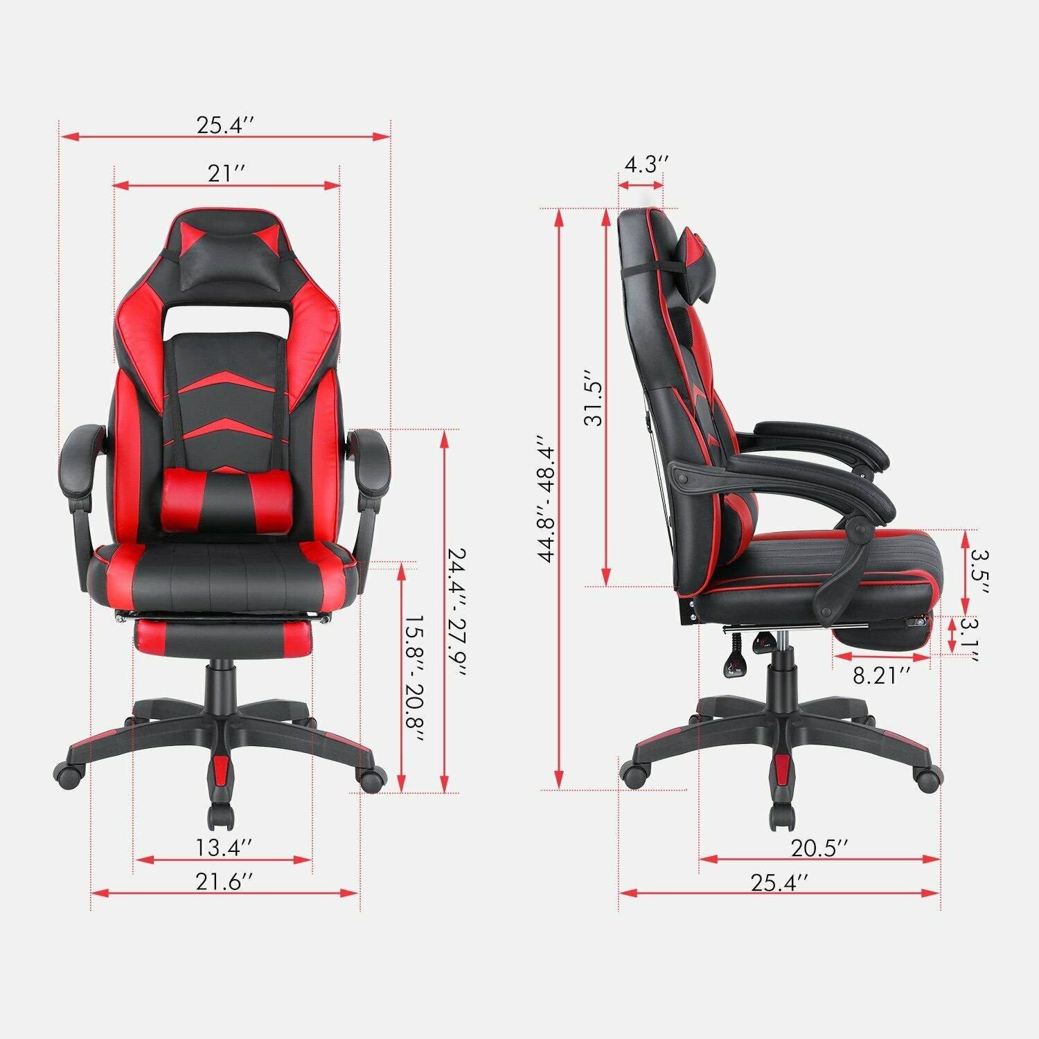 Gaming Chair Ergonomic Office Computer Gamer Chair with/ Headrest/Lumbar Support