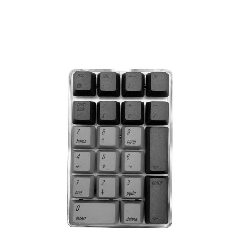 Mechanical Numeric Keypad Cherry MX  White Switch Wired Gaming Keypad Crystal Case White Backlit 21 Keys Mini Numpad Portable Keypad Extended Layout White Magicforce by Qisan