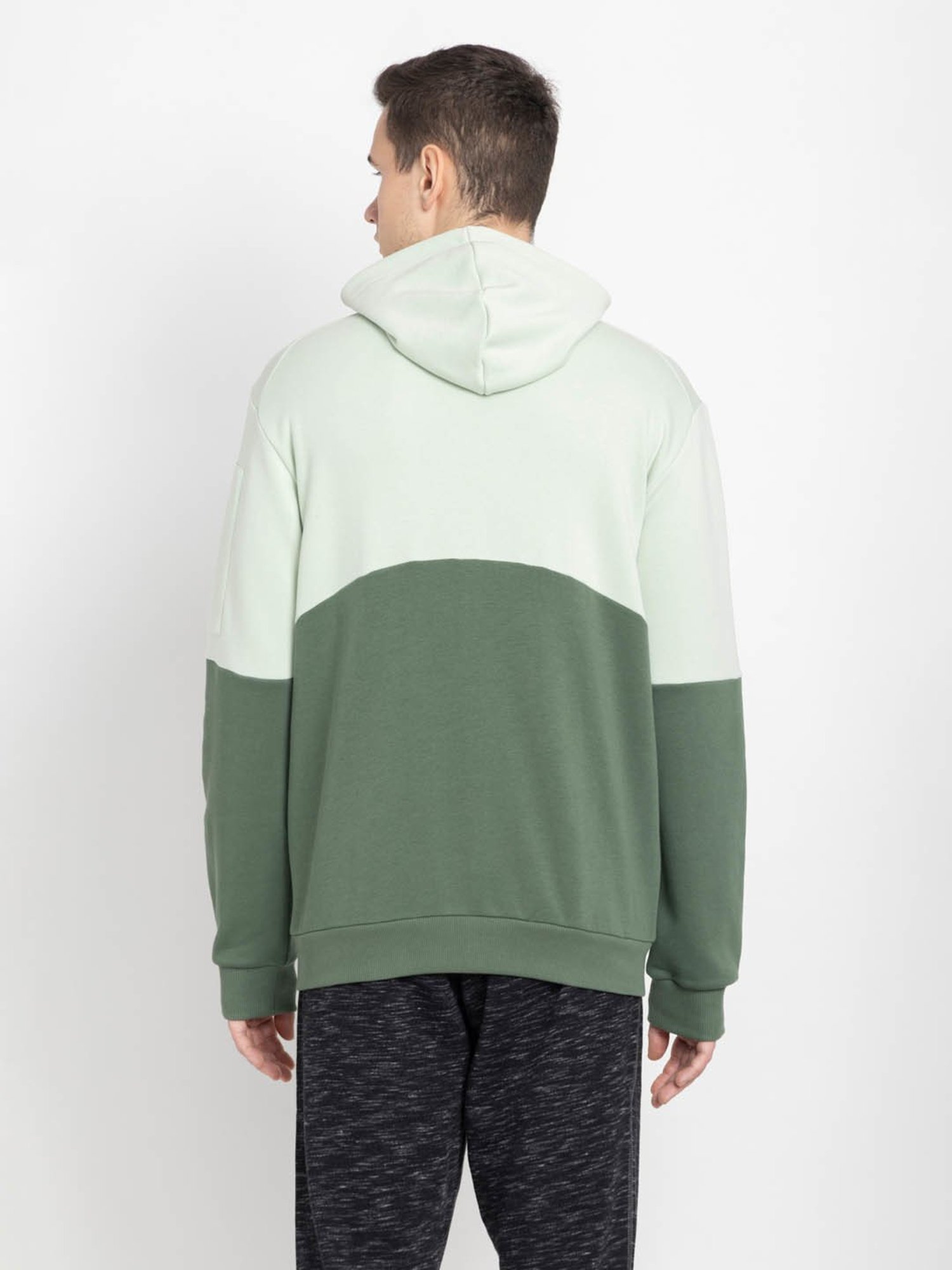 Slowave Teal Regular Fit Sports Hooded Jacket