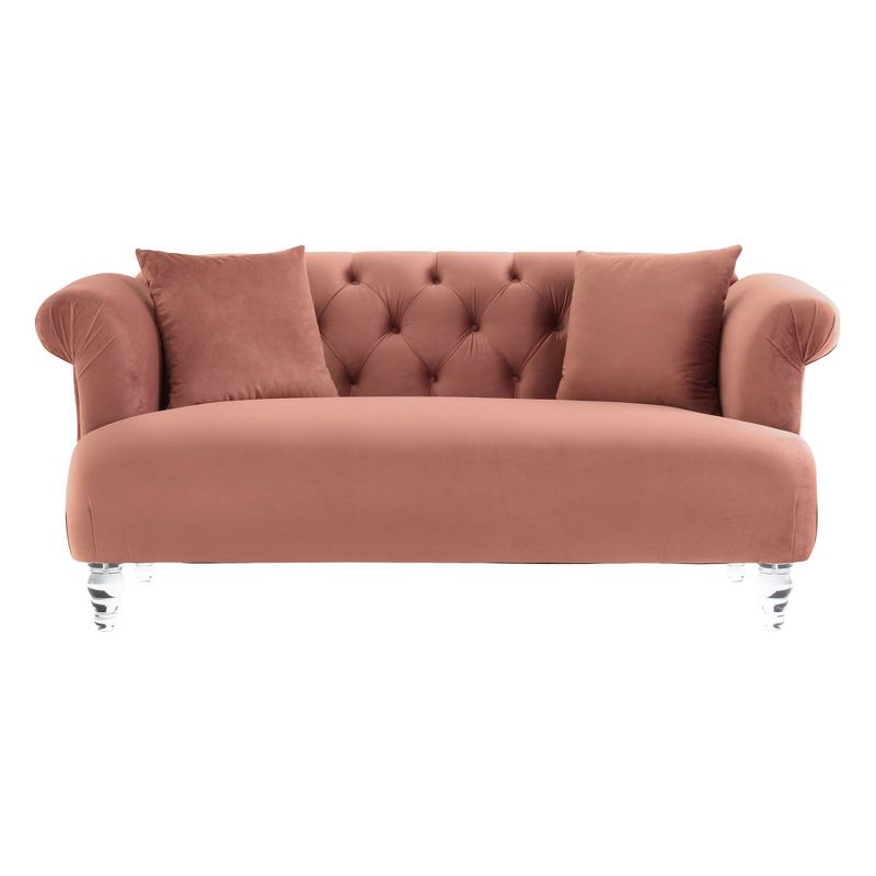 Elegance Contemporary Loveseat Sofa Blush/Acrylic - Armen Living