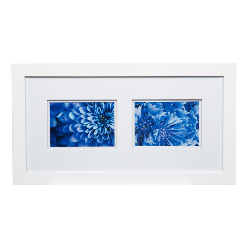 Multiple Image 10X20 Wide  Double Mat White 2-5X7 Frame - Gallery Solutions
