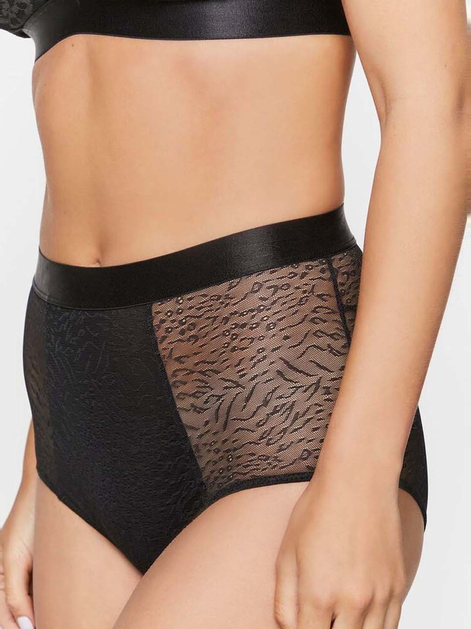 Forever 21 Black Lace Work Hipster Panty