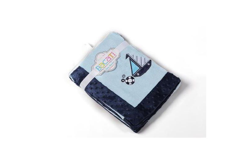 Bacati - Little Sailor Boat Embroidered Blanket