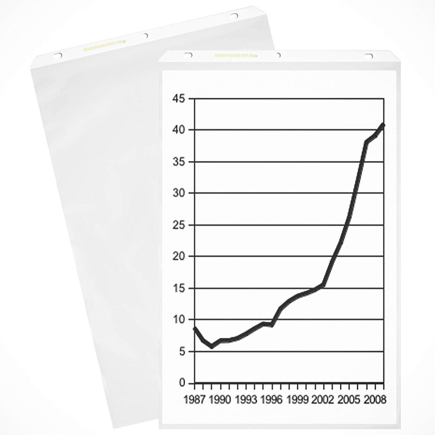 11 x 17 Sheet Protectors, Portrait View, 12 Pack, Top Loading, Protect, Store and Display 11X17 Paper, Photographs, Prints, and Documents