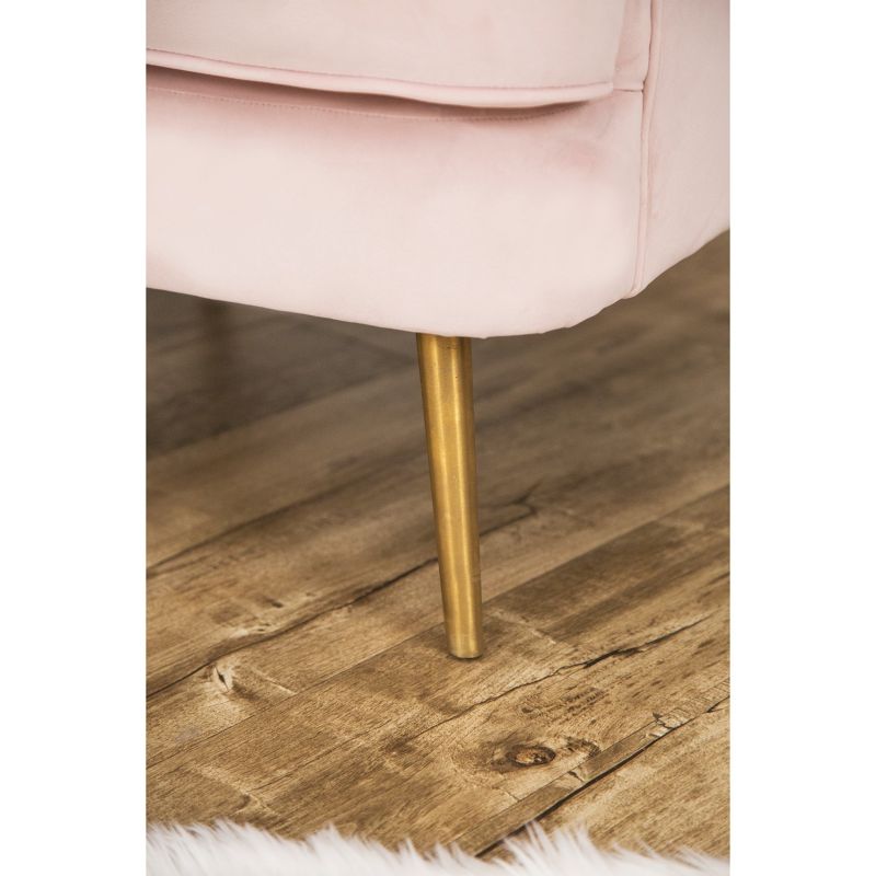 Sanibel Blush Channel Tufted Velvet Accent Chair Pink - Abbyson Living