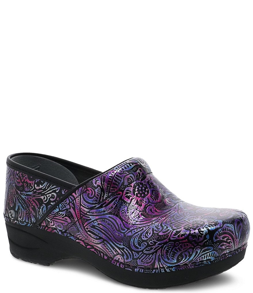 Dansko XP 2.0 Engraved Floral Patent Leather Clogs