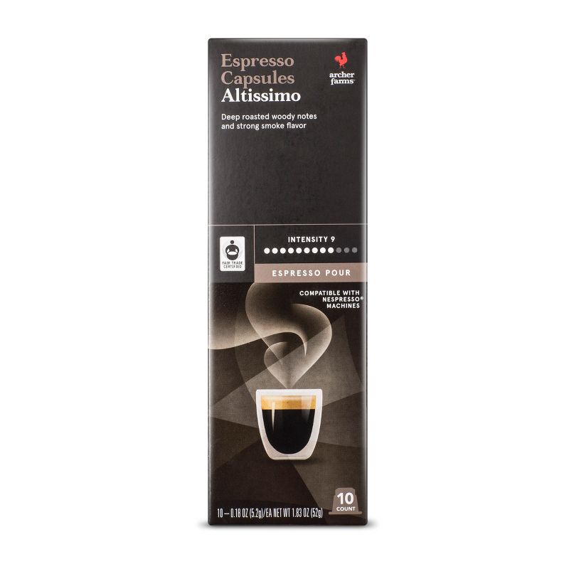 Espresso Pour Altissimo Dark Roast Espresso Capsules - Single Serve Espresso Capsules - 10ct - Archer Farms™