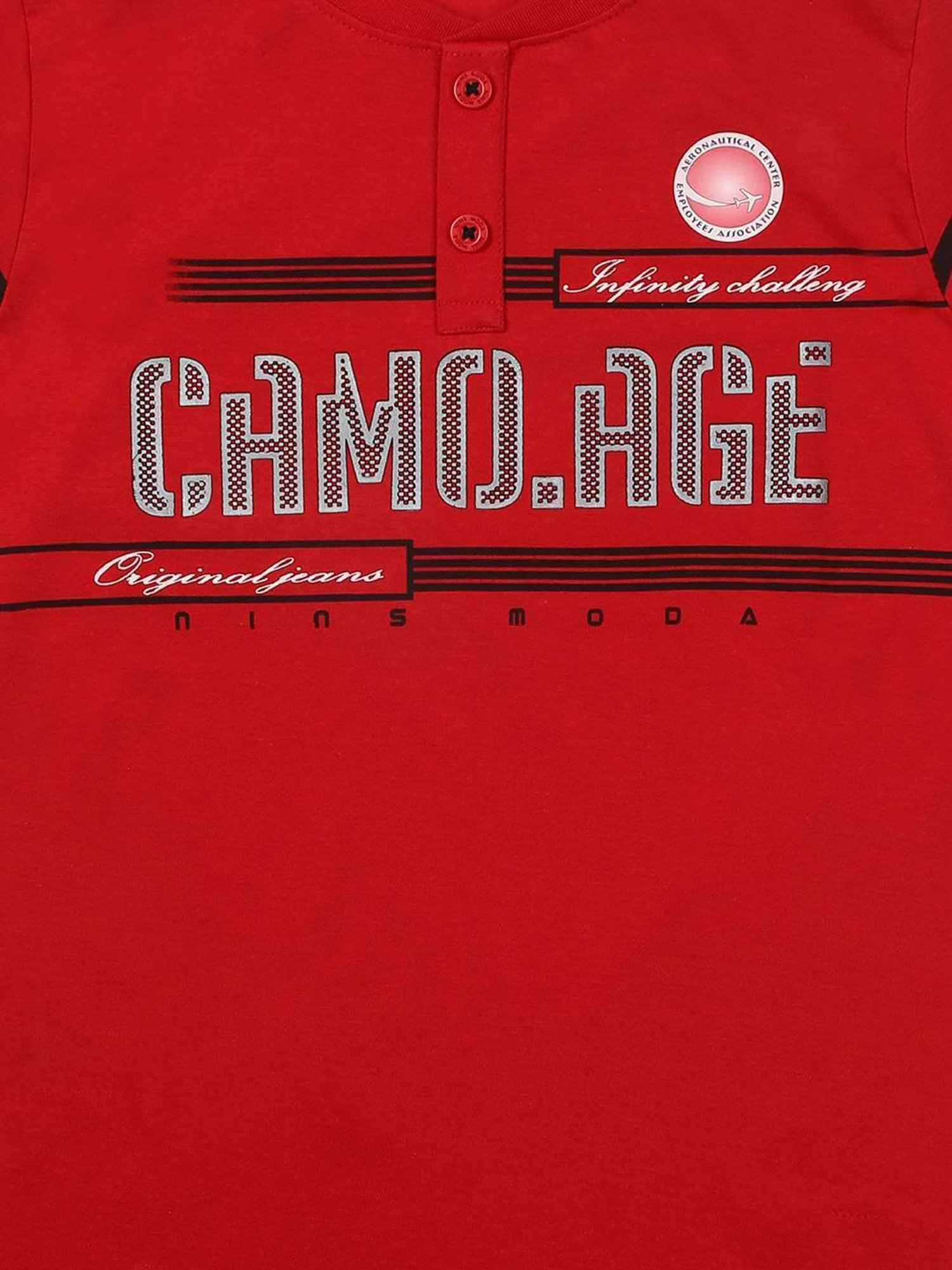 NINS MODA Kids Red Printed T-Shirt