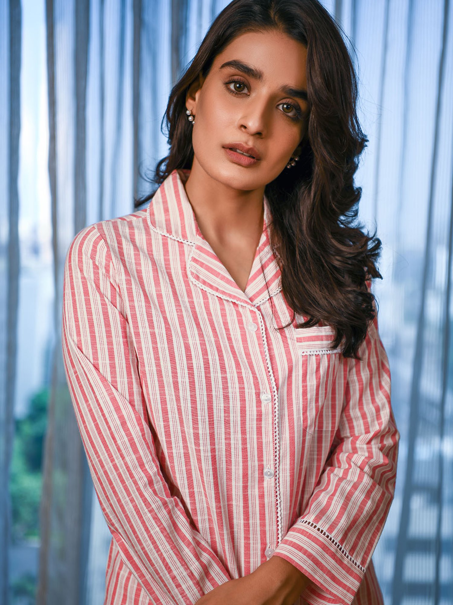 Dusk Attire Red & White Red/White Stripe Cotton Pyjama Set