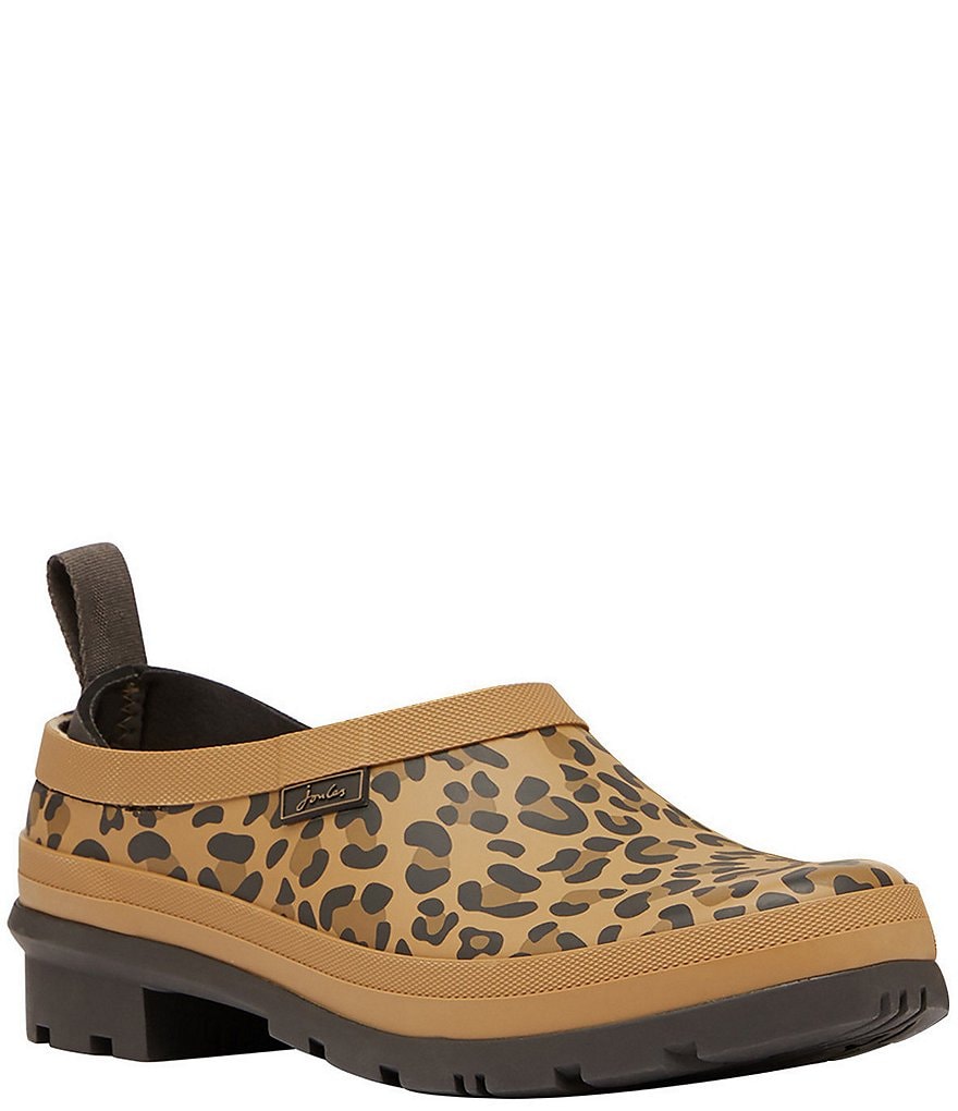 Joules Pop On Leopard Print Rain Clogs