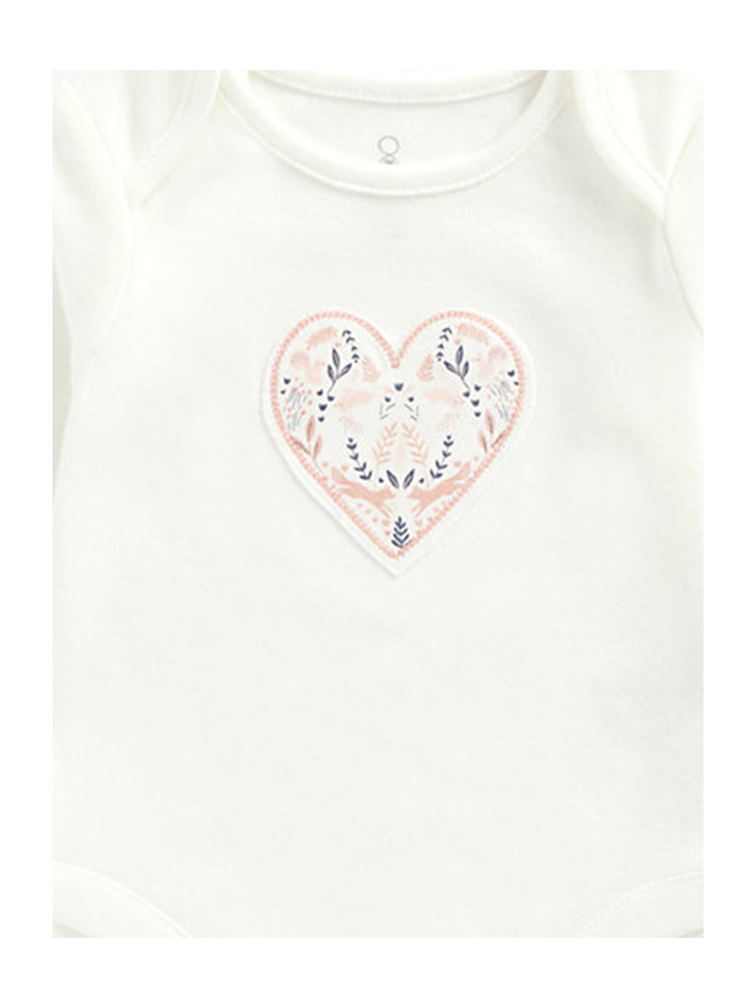 Mothercare Kids Off White Applique Full Sleeves Bodysuit, Pyjamas with Bib