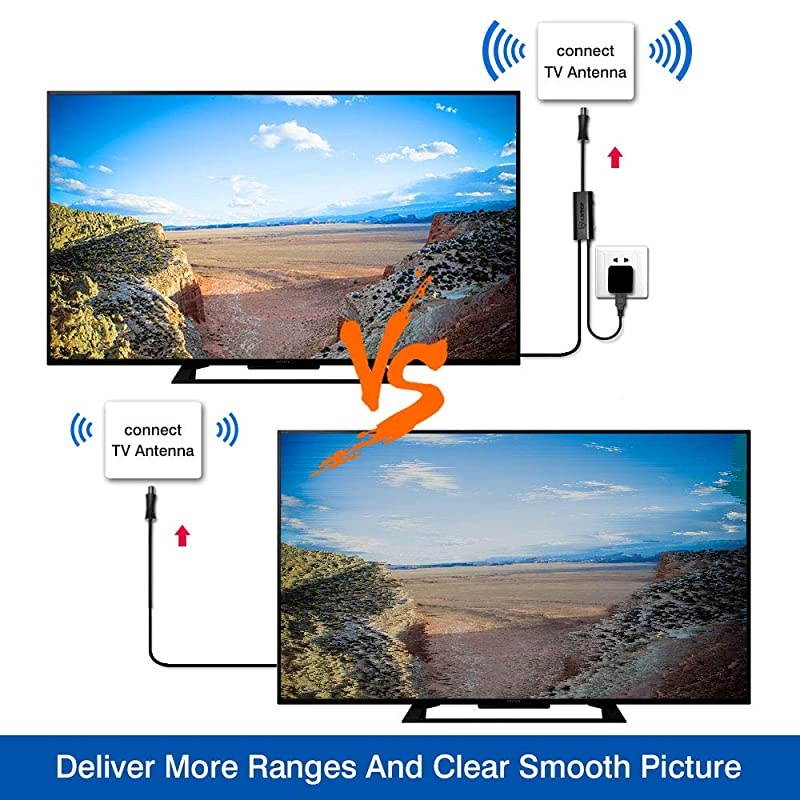 Smartpass Amplifier TV Signal Booster for Any NonAmplified TV Antenna High Gain amp Low Noise amp Builtin 4G LTE FilterAmplify VHF and UHF Signals Included USB Power Adapter and 5ft USB Cable