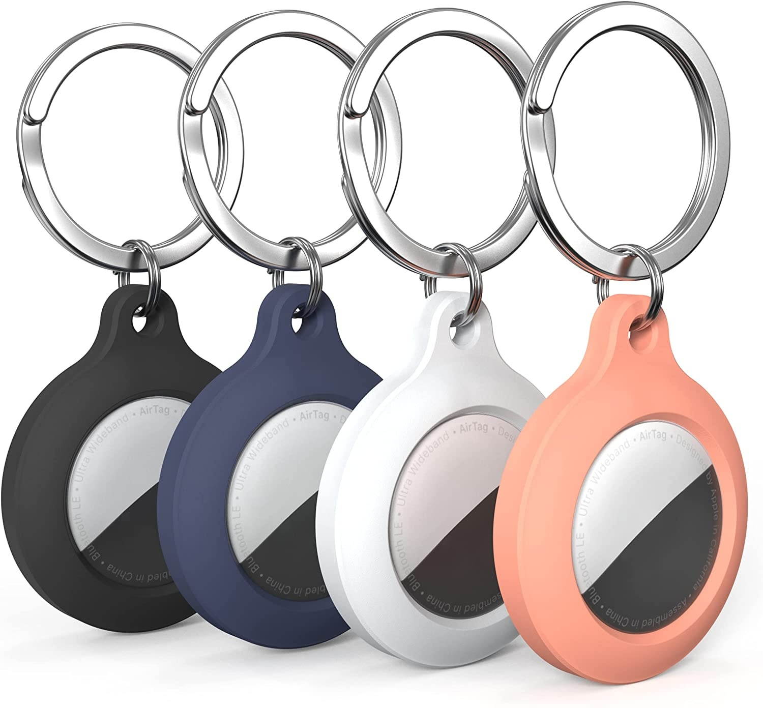 DamonLight 4-Pack Case for AirTag with Keychain, Anti-Scratch Protective Holder Compatible with Airtags Case Wallet Air Tag Ker Ring