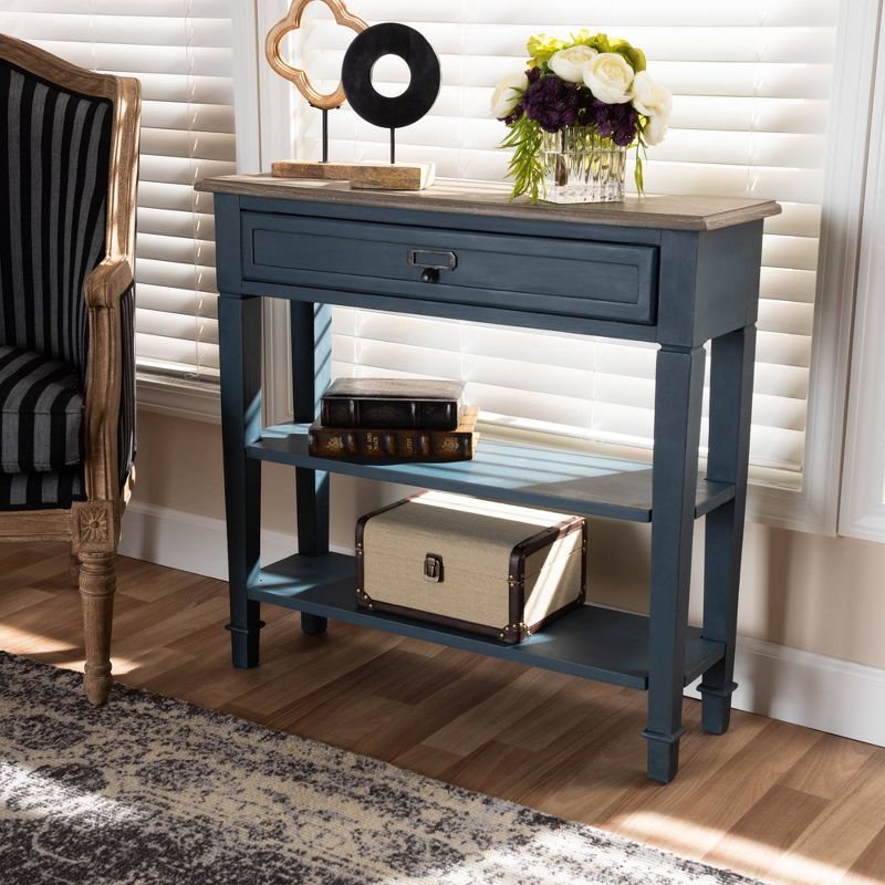 Dauphine Spruce Finished Wood Accent Console Table Blue - Baxton Studio