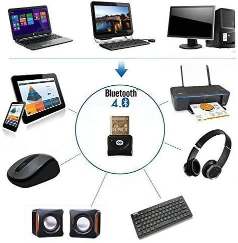 USB Bluetooth Adapter, 4.0 Dongle Micro Bluetooth Transmitter, Transfer for Laptop Windows 10 Raspberry Pi, Linux, Stereo Headset, Wireless Keyboard Headphone