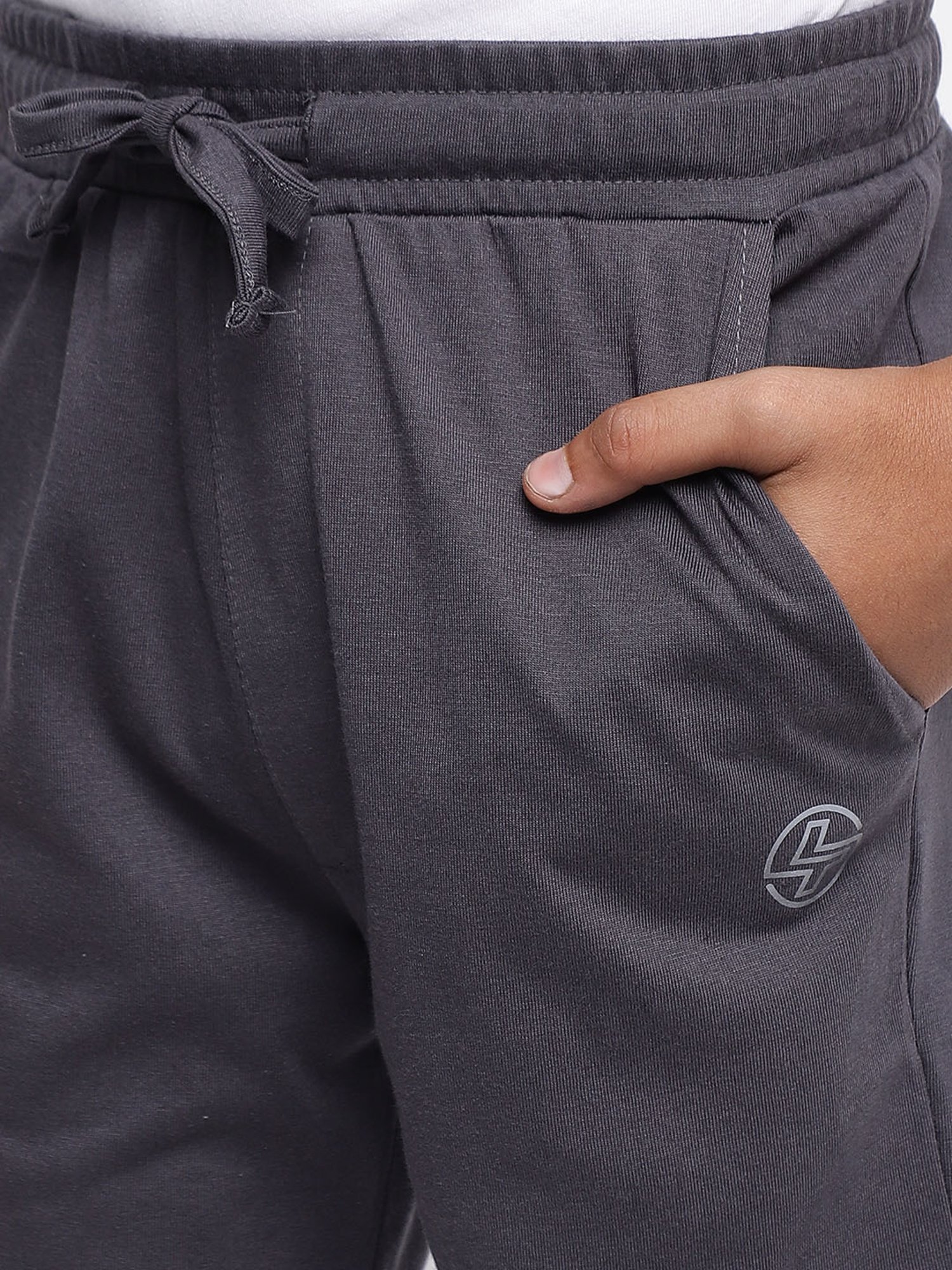 Lil Tomatoes Kids Green & Grey Solid Bermudas (Pack Of 2)