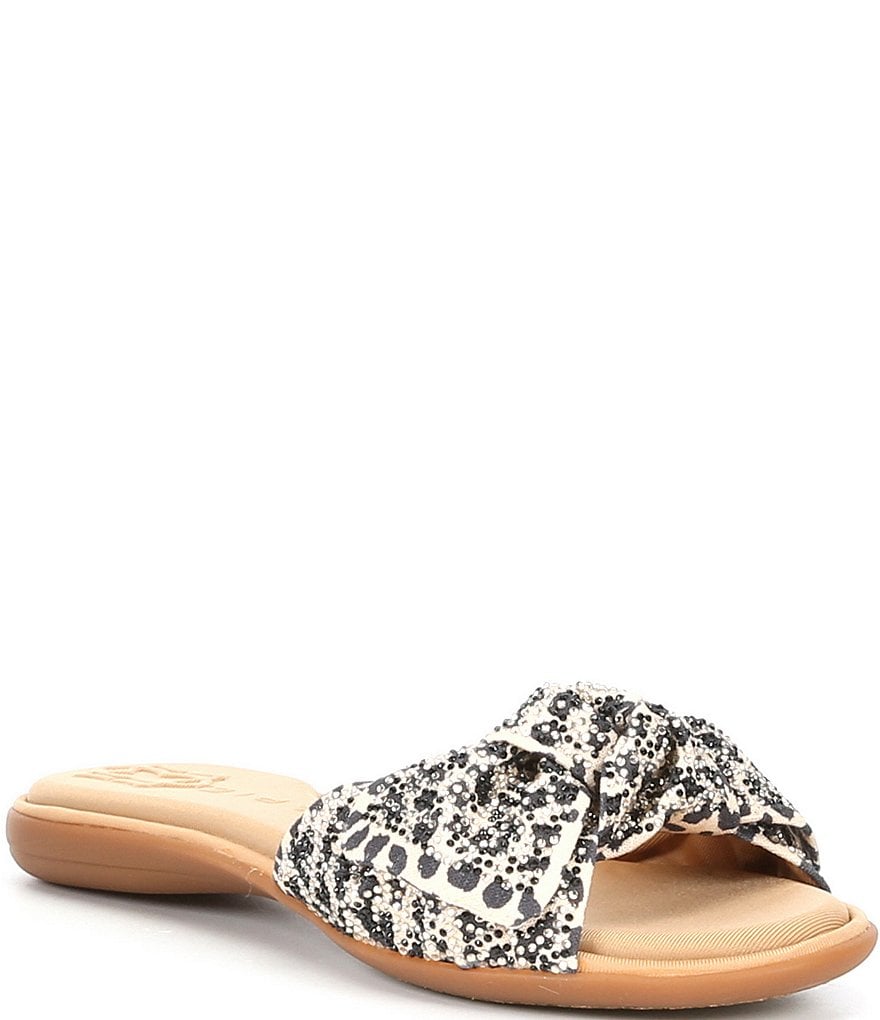 Alex Marie Hamala Rhinestone Knotted Slide Sandals