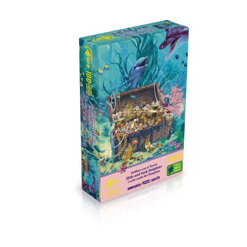Wuundentoy Gold Edition: Hide and Seek Dolphins Kids' Jigsaw Puzzle - 100pc