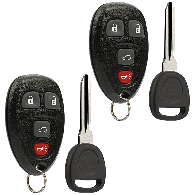Key Fob Keyless Entry Remote with Ignition Key fits Chevy Cadillac GMC Buick Saturn OUC60270 OUC60221 Set of 2