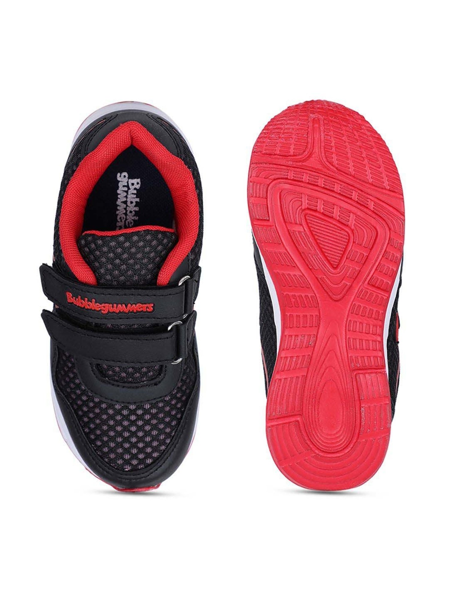 Bubblegummers by Bata Kids Black & Red Velcro Shoes