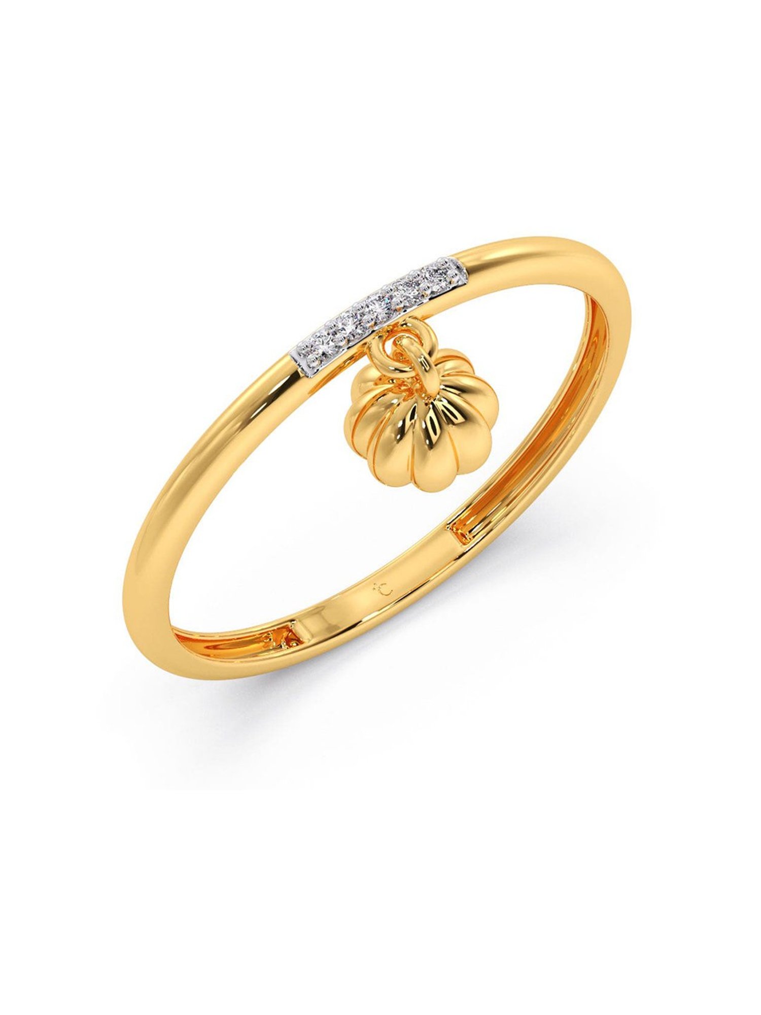 Candere by Kalyan Jewellers BIS Hallmark 14k Yellow Gold & Certified Diamond Ring