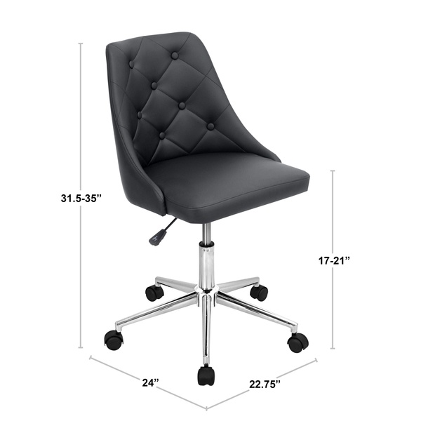 Lumisource Marche Upholstered Swivel Office Chair in White