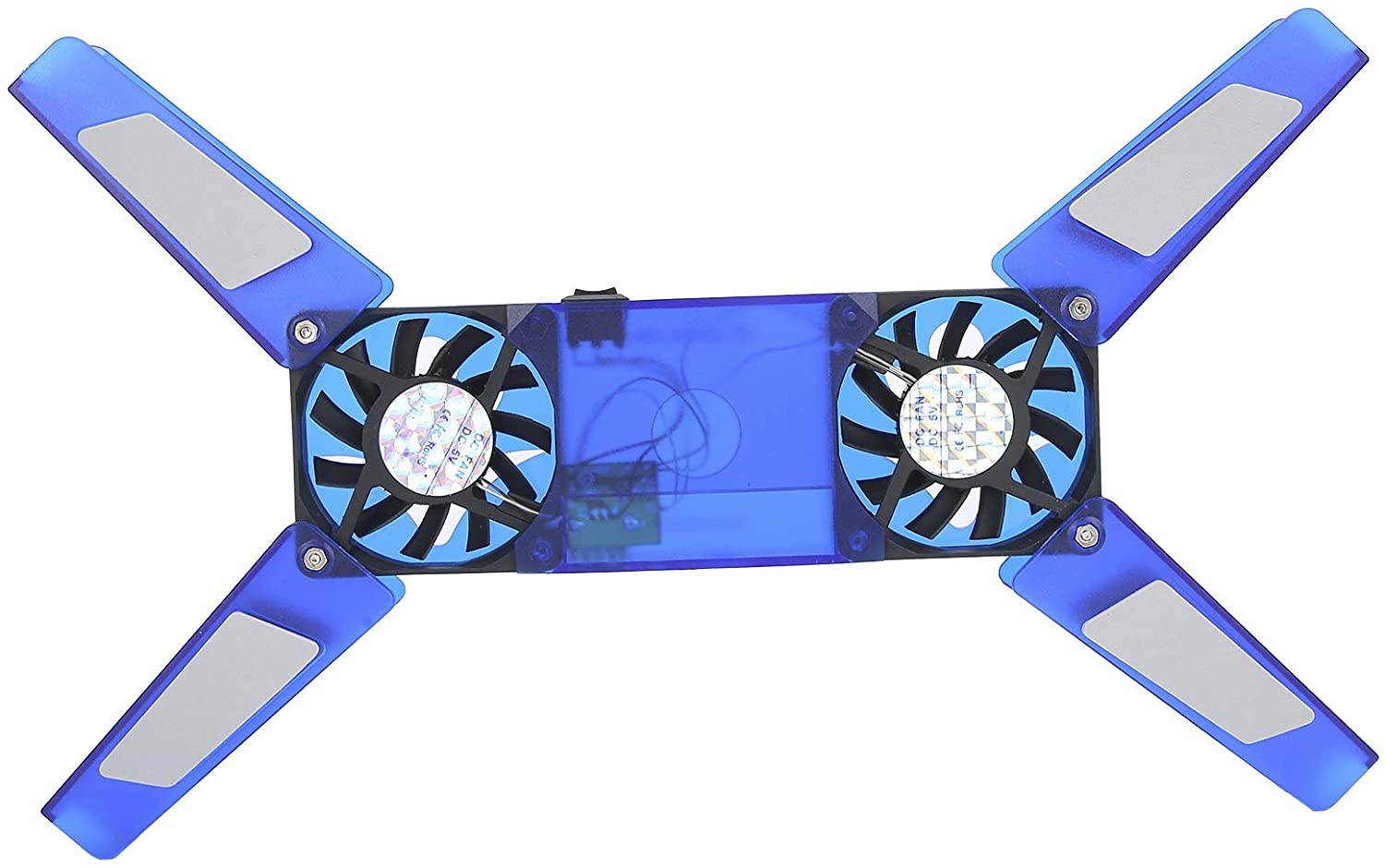 RGB Laptop Cooling Pad with 6 Quiet LED Fans 5 Heights Adjustable and Phone Stand, Dual USB Ports Gaming Laptop Cooler for 11"-18" Gaming Laptops (Blue)