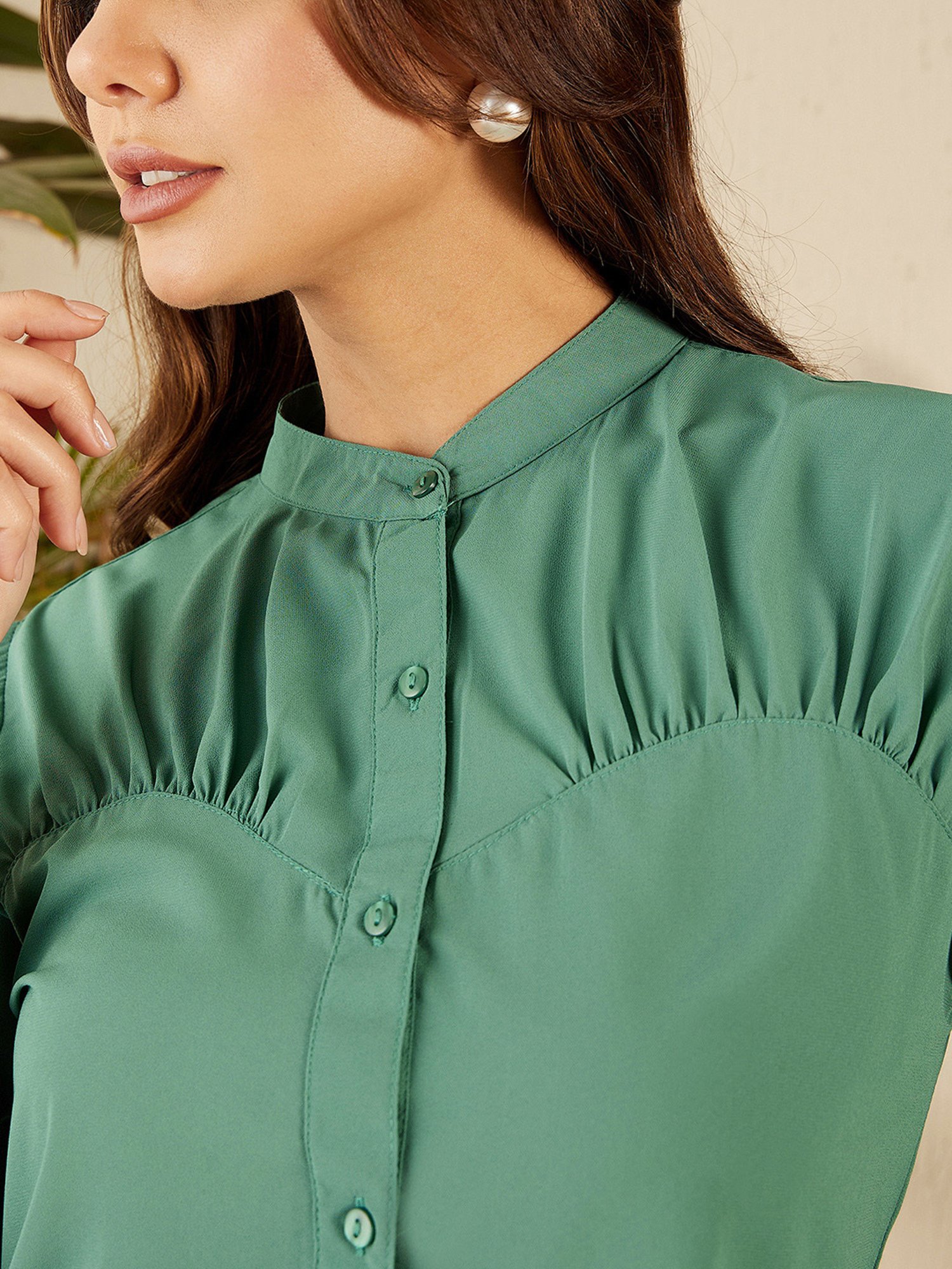 Rare Sea Green Regular Fit Top