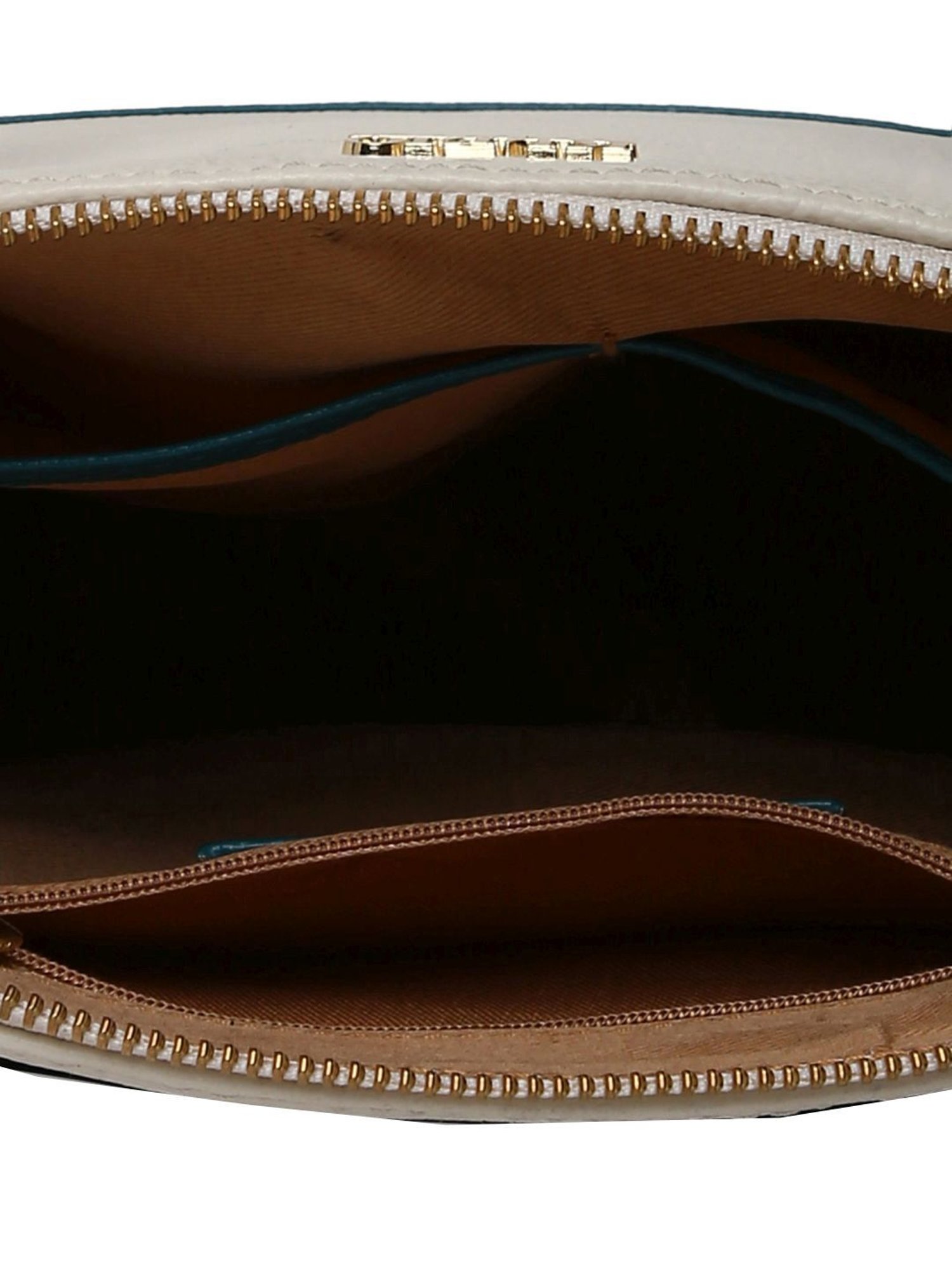 KLEIO White & Blue Solid Medium Handbag