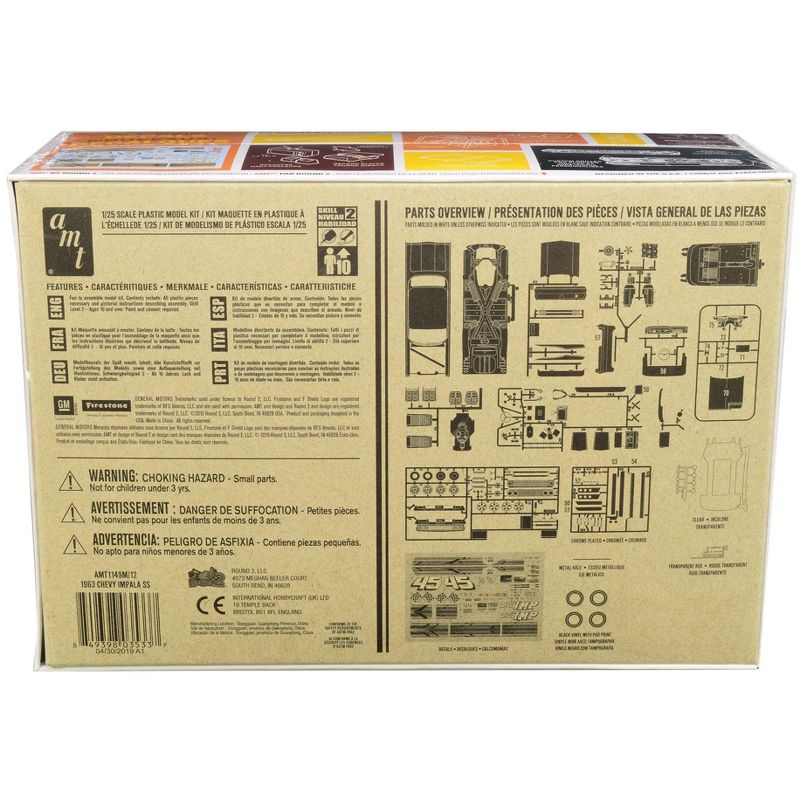 Skill 2 Model Kit 1963 Chevrolet Impala SS Hardtop 4 in 1 Kit 1/25 Scale Model by AMT