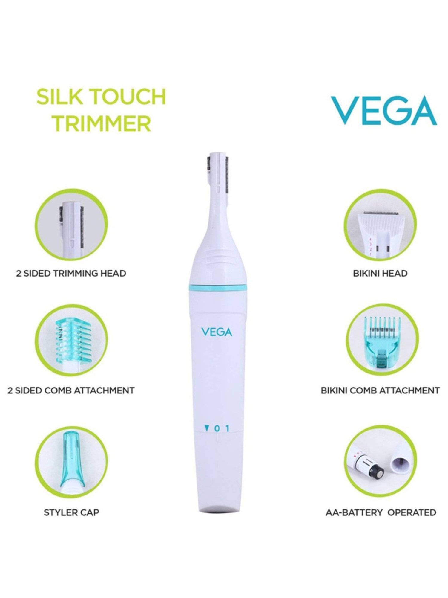 Vega Silk Touch VHBT-01 Trimmer (White)