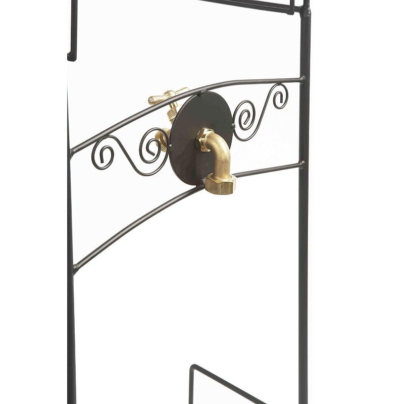 Liberty Garden 640 Carrington Decorative Metal Outdoor Hose Stand w/Bib, Black