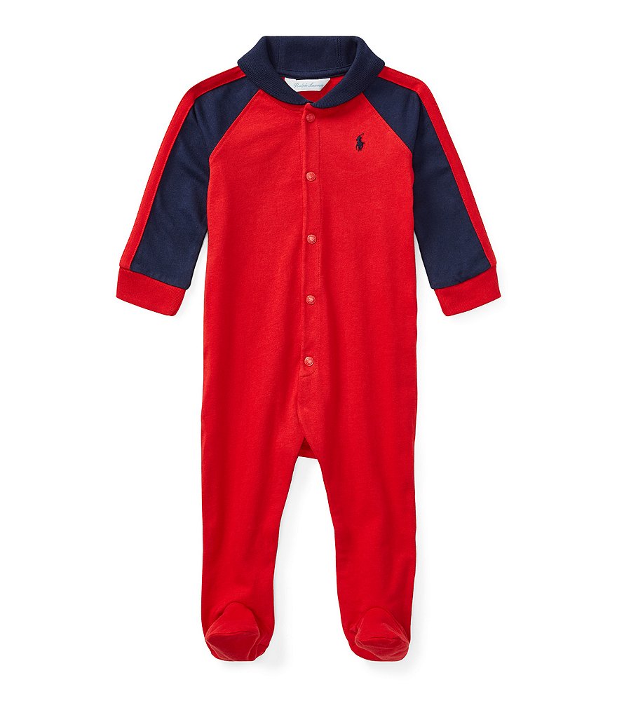 Ralph Lauren Childrenswear Baby Boys Newborn-9 Months Shawl Collar Footed Coverall